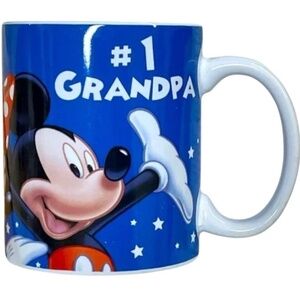 DISNEY #1 Grandpa coffee mug Classic Characters Mickie Minnie Goofy Pluto Donald